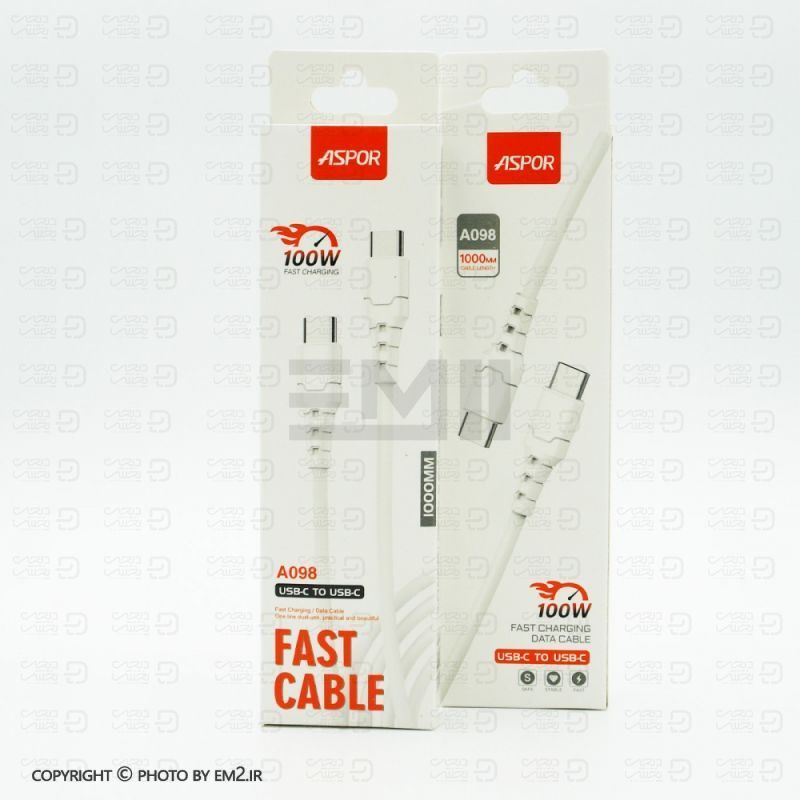 کابل TYPE-C PD 100W ASPOR مدل A098 اورجینال