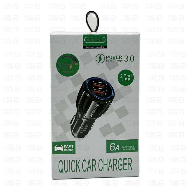 شارژر فندکی مدل 681 دو پورت 6A QC3