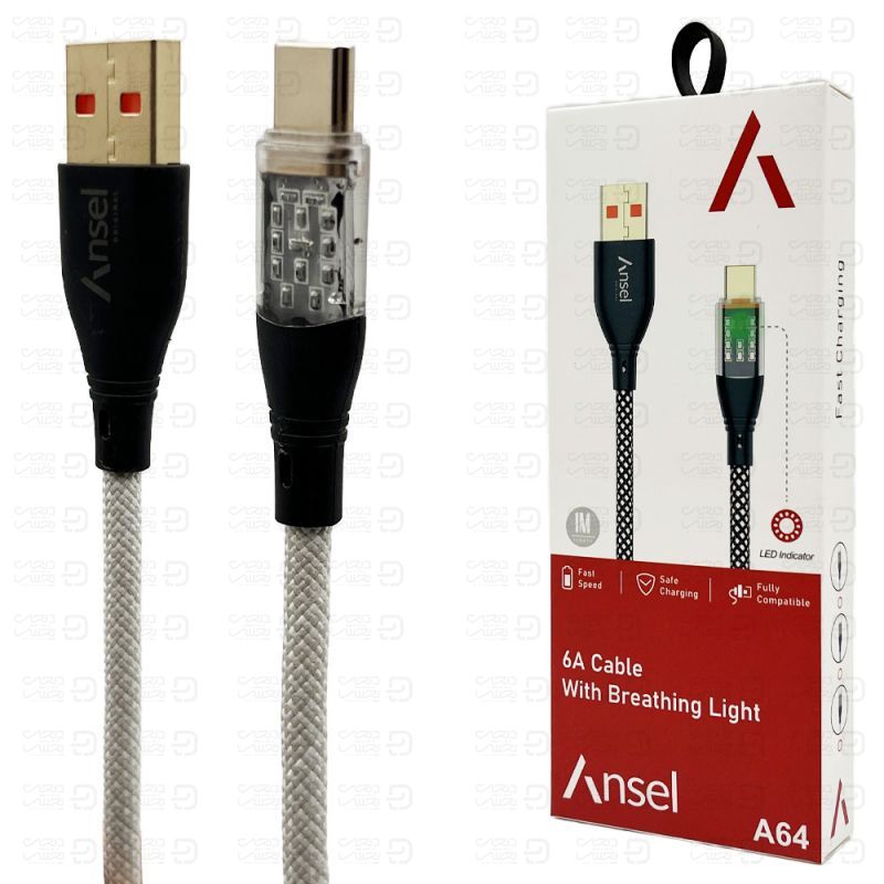 کابل TYPE-C یک متری ANSEL مدل A64 6A