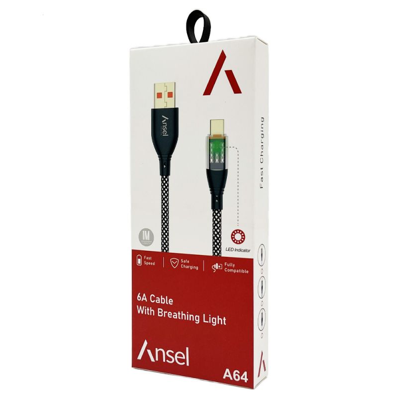 کابل MICRO V8 یکمتری 6A ANSEL A64 اورجینال