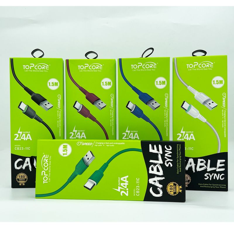 کابل Type-C پنج رنگ Topcore مدل Cb23 اورجینال